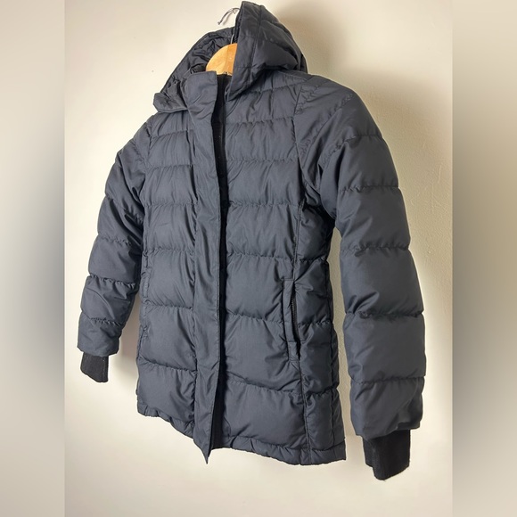 Athleta girls black down puffer winter jacket size XS 6 - Picture 2 of 6